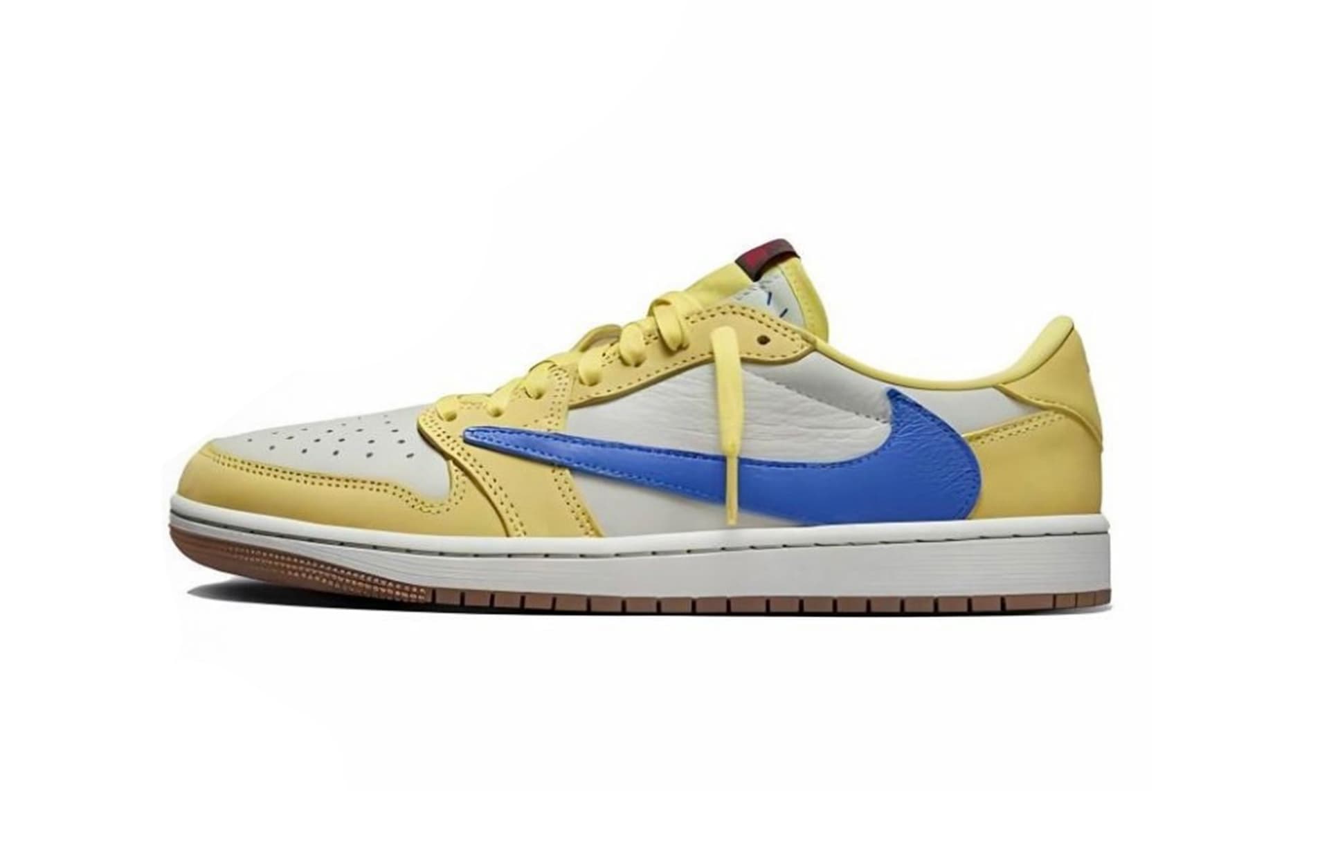 Ретро баскетбольные кроссовки Travis Scott x Air Jordan 1 Low "Grey Blue" - изображение 6