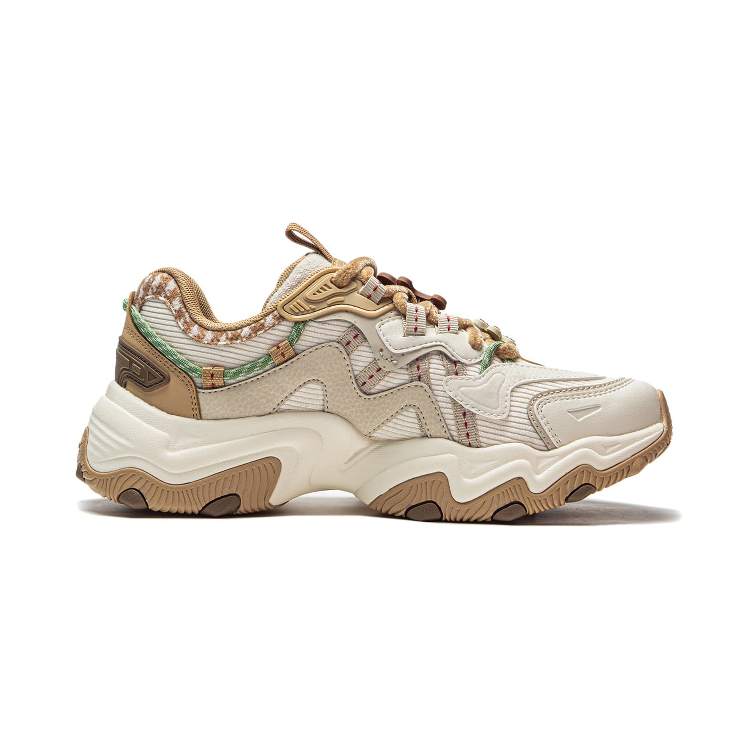 Кроссовки Li-Ning Кошачья лапа Lite 2 Пряничный человечек Классические ретро кроссовки на толстой подошве с амортизацией Противоскользящая износостойкая Женские лоу-топы Бежевый - изображение 2