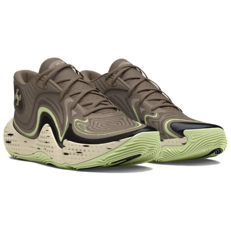 Кроссовки для баскетбола Under Armour Spawn 6 противоскользящие устойчивые к истиранию низкие баскетбольные кроссовки унисекс коричневый серый - изображение 4