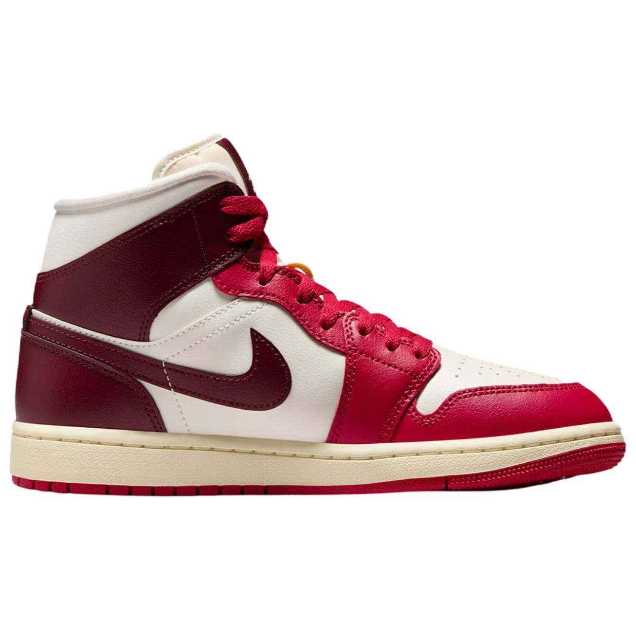 Ретро баскетбольные кроссовки Jordan Air Jordan 1 Износостойкий Abrasion Resistant MID Топ Винтажные баскетбольные кроссовки Женские Красно-белый - изображение 2