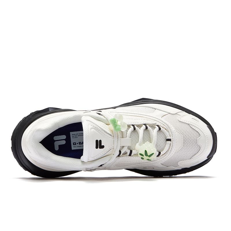 Кроссовки FILA FUSION BIANCO III визуально увеличивает рост Low Топ Массивные кроссовки Женские Снег Черный - изображение 3