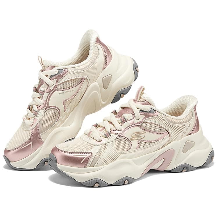 Кроссовки Skechers D'LITES 5,0 Устойчивые к истиранию Низкие Топ Кроссовки с Толстой Подошвой Женские Розовые Бежевые - изображение 2