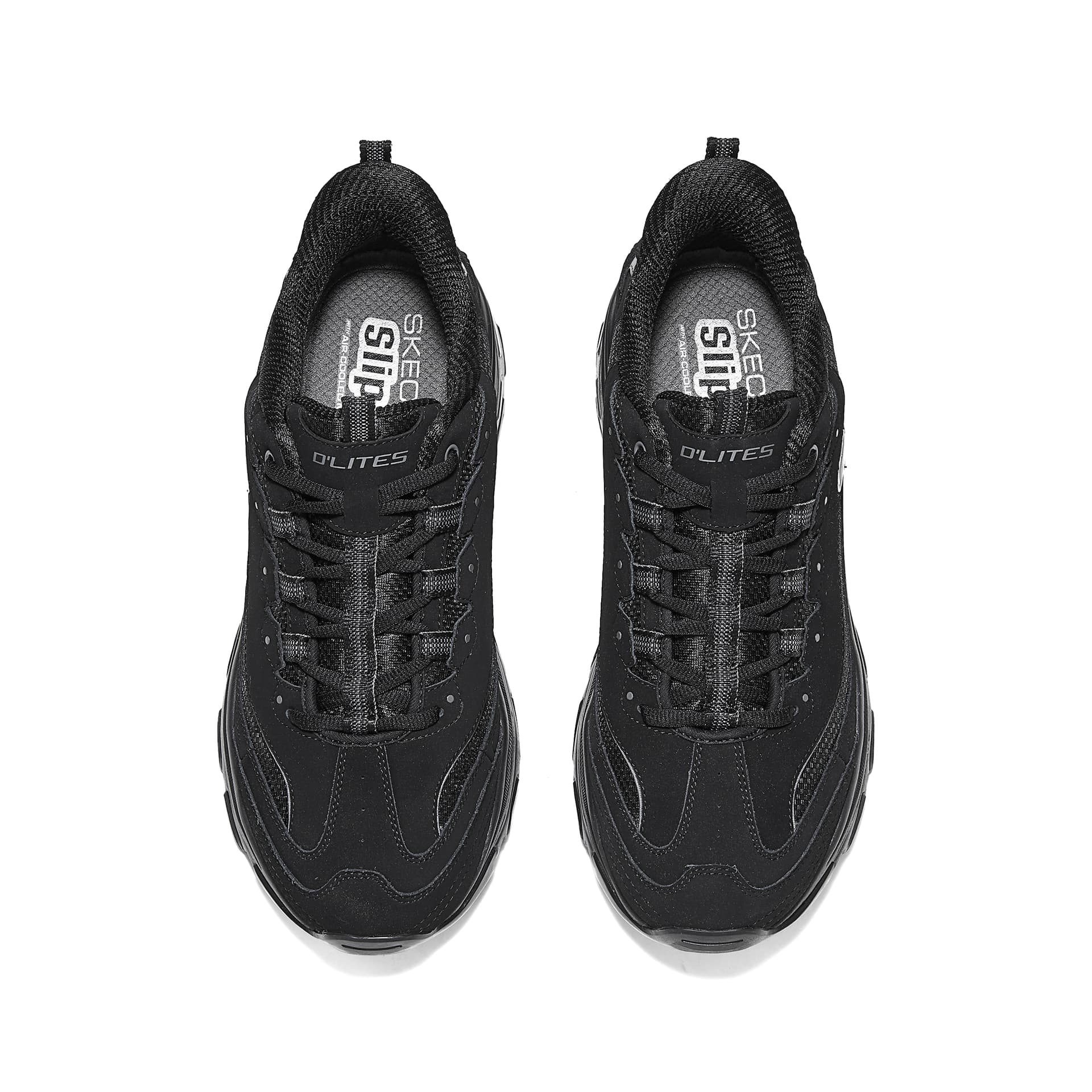 Кроссовки Skechers DLITES Сухой и Комфортный Дышащий Поддержка Низкий Верх Массивные Кроссовки Мужские Чисто Черные - изображение 4