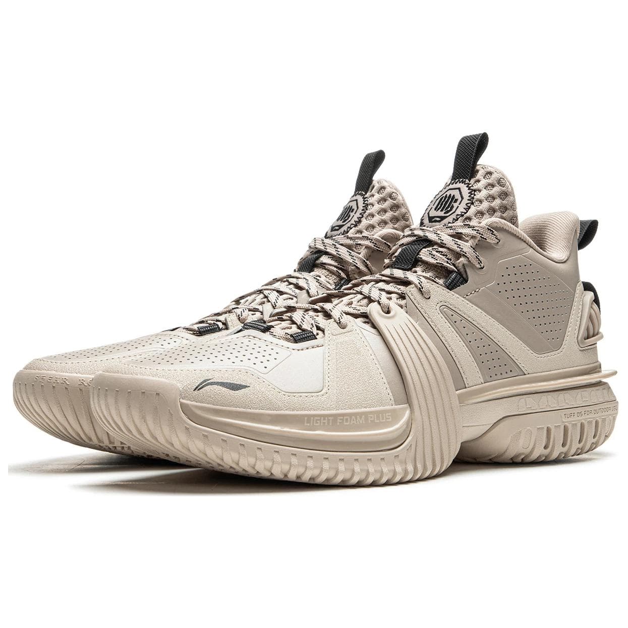 Кроссовки для баскетбола Li NING Storm 2024 WNTR Высокие Баскетбольные Кроссовки Мужские Бежевые - изображение 4
