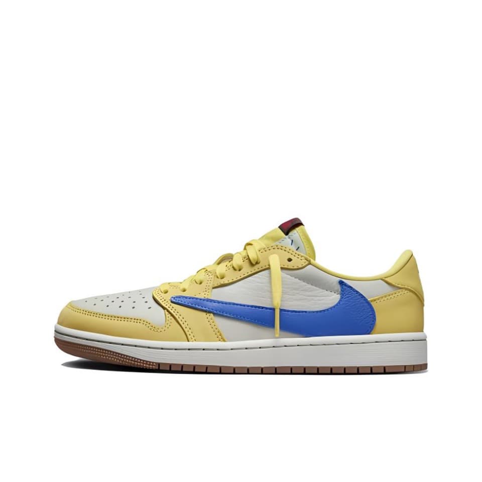 Ретро баскетбольные кроссовки Travis Scott x Air Jordan 1 Low "Blue Black" - изображение 6