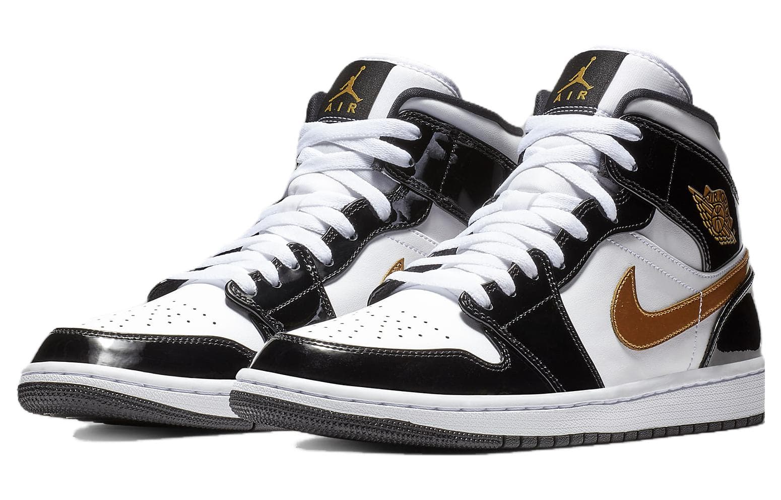 Ретро баскетбольные кроссовки Jordan Air Jordan 1 Mid SE Black Gold 2023 - изображение 3