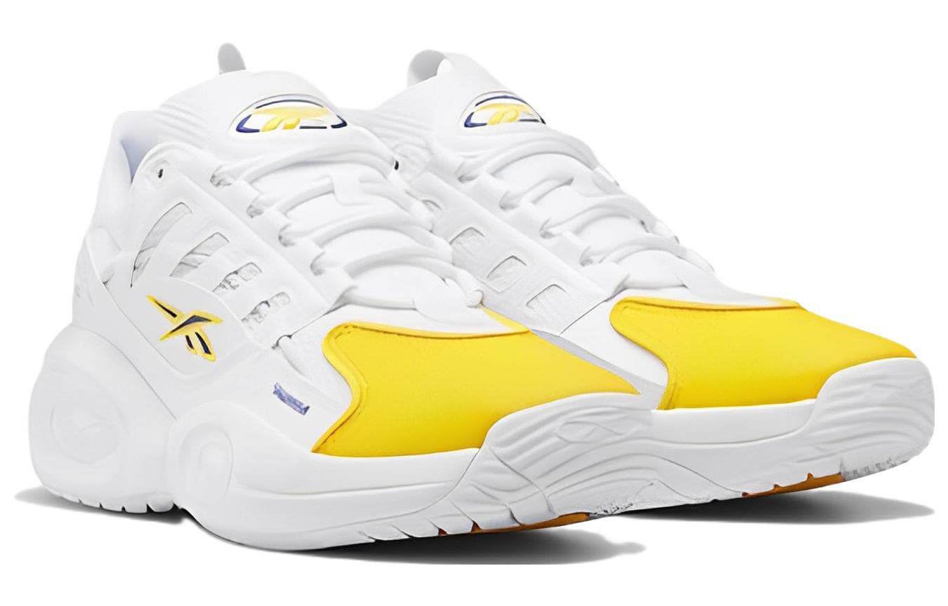 Ретро баскетбольные кроссовки Reebok Solution Mid White Yellow - изображение 3