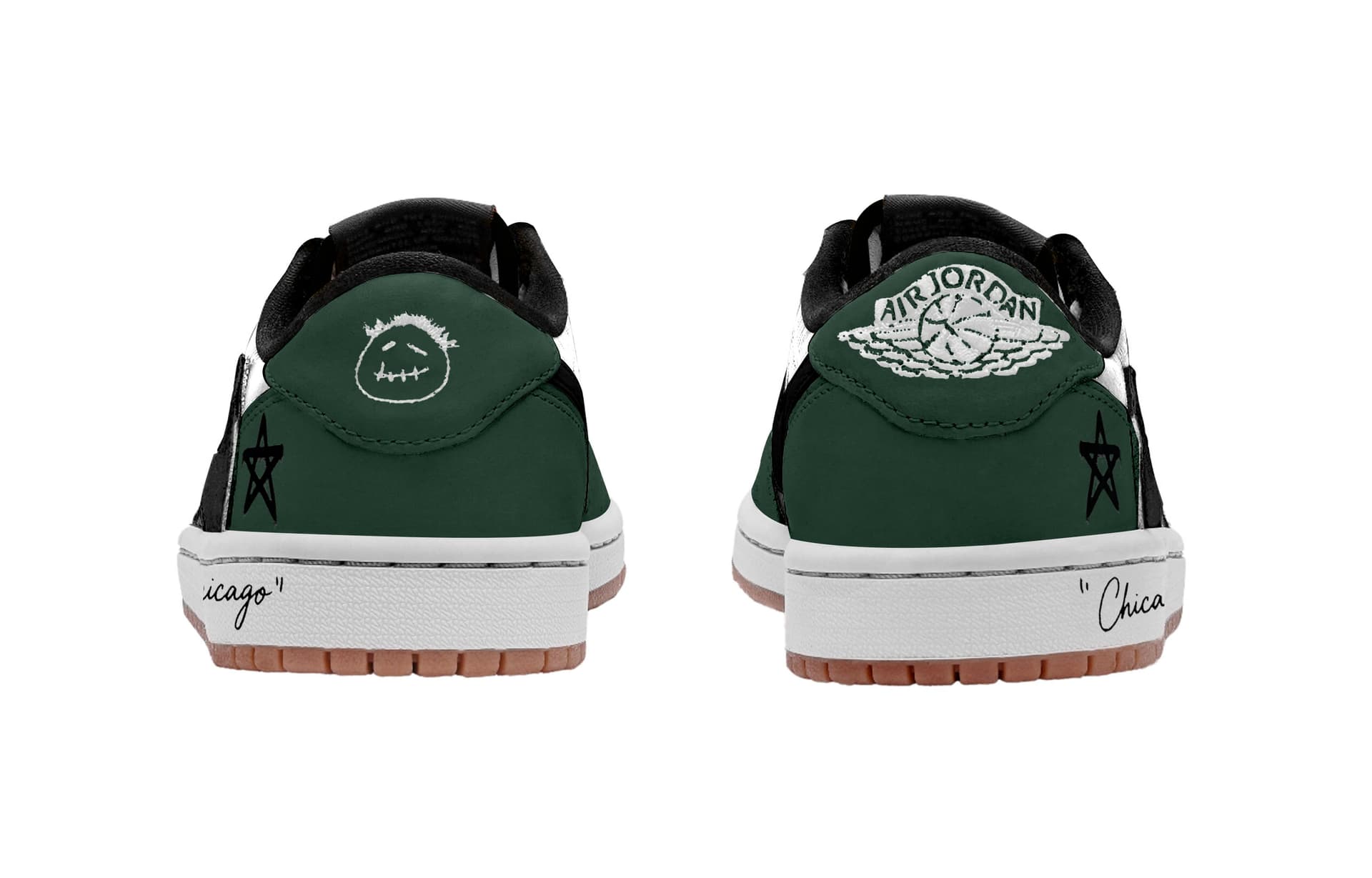 Ретро баскетбольные кроссовки Travis Scott x Jordan Air Jordan 1 Low Green - изображение 4