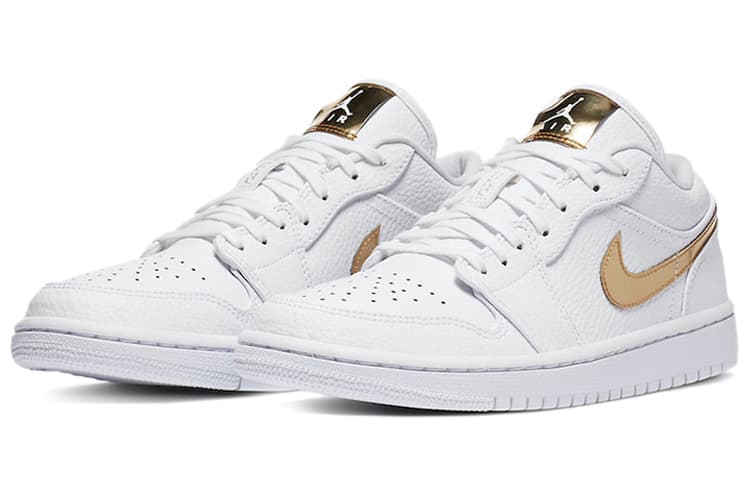 Ретро баскетбольные кроссовки Jordan Air Jordan 1 Low White Gold — фото 3