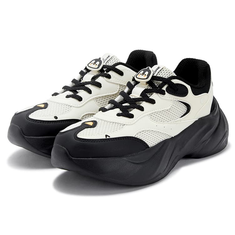 Кроссовки 361° Penguin Shoes Устойчивые к истиранию Дышащие Низкие Кроссовки с Толстой Подошвой Женские Обсидиановый Черный Саго - изображение 3