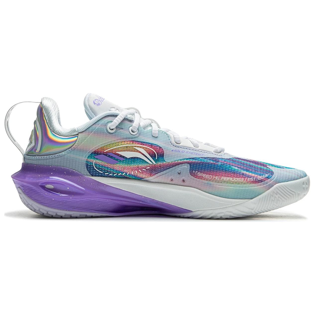 Кроссовки для баскетбола Li-Ning LINING Cloud Flash 11 Двойная Bounse задняя часть, полная стопа Bounse, быстрый прорыв, амортизация и ускорение, сцепление и стабильность, гибкость и маневренность, легкий, низкий верх, баскетбольные кроссовки, мужские, синий/фиолетовый - изображение 2