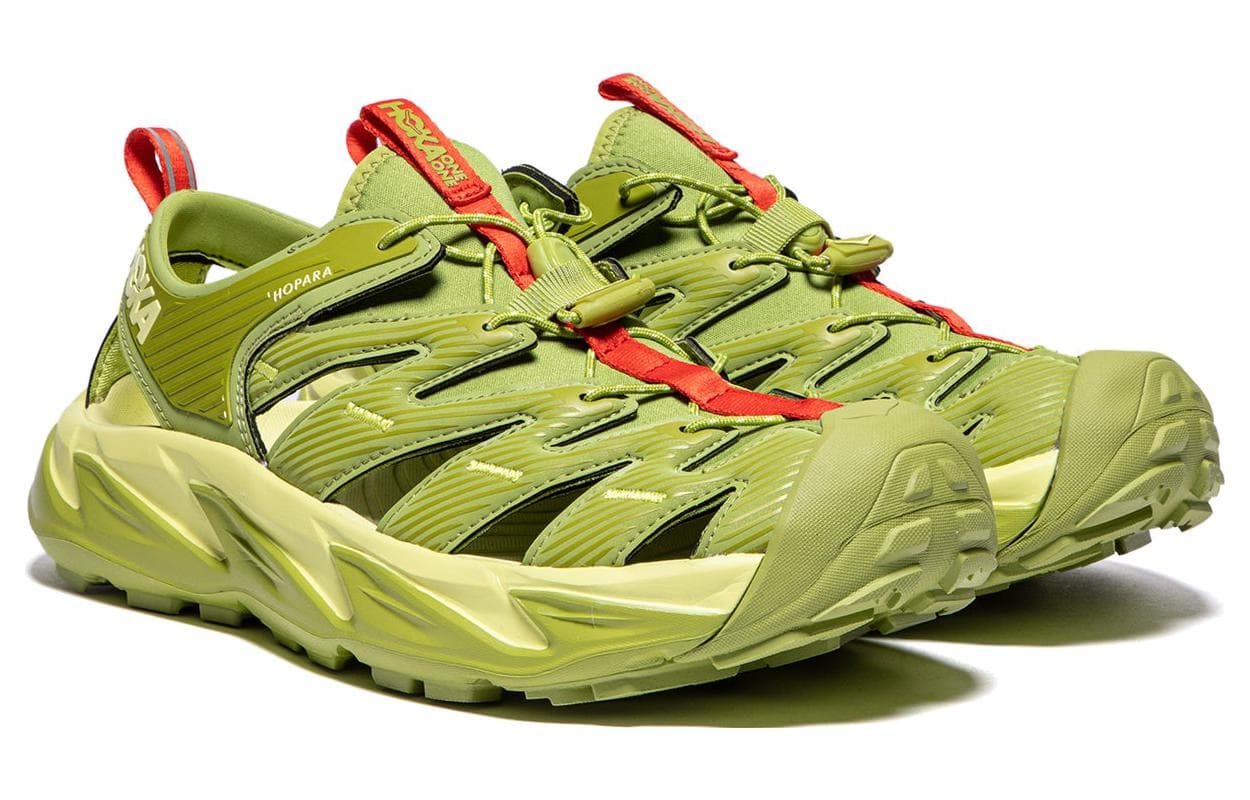 Сандалии HOKA ONE ONE Hopara OG Hopara Противоскользящая Износостойкая Дышащая Обувь для водных видов спорта Унисекс Зеленая - изображение 3