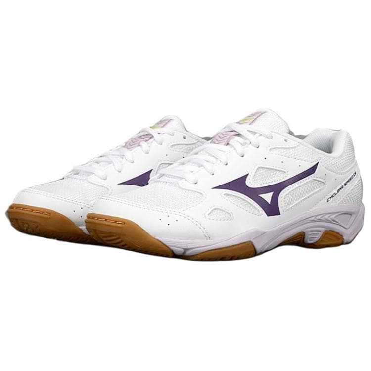 Кроссовки Mizuno Cyclone Speed CN Удобные Низкие Волейбольные Кроссовки Унисекс Белый Фиолетовый - изображение 2
