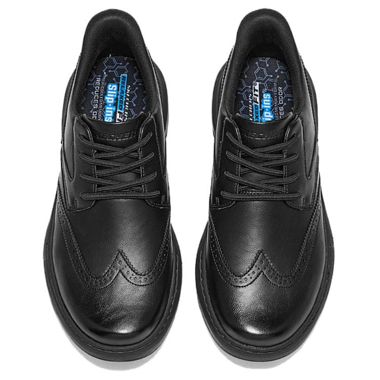 Skechers Повседневный Кисти рук Бесплатно Slip On Обувь Повседневные кожаные туфли Мужской Черный - изображение 4
