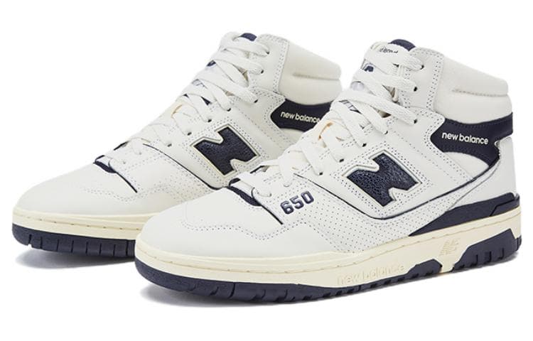 Ретро баскетбольные кроссовки Aimé Leon Dore x New Balance 650 White Navy - изображение 3