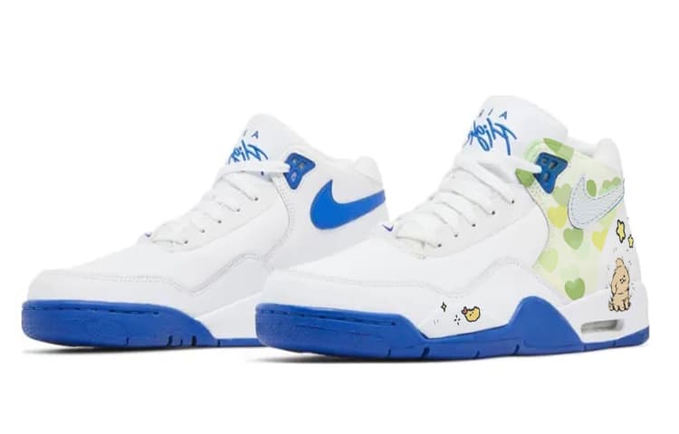 Ретро баскетбольные кроссовки Nike Flight Legacy White Blue - изображение 3