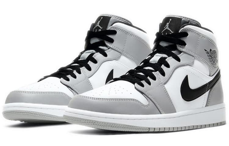 Ретро баскетбольные кроссовки Jordan Air Jordan 1 Mid "Light Smoke Grey" - изображение 2