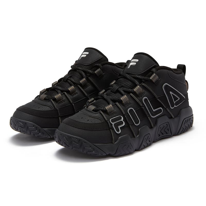 Ретро баскетбольные кроссовки FILA FUSION Buster Пухлые туфли MID Топ Ретро-баскетбольные кроссовки Мужской Черный - изображение 3