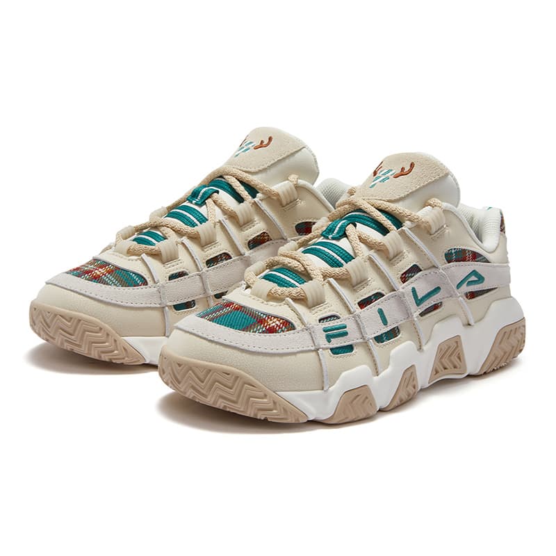 Кроссовки для баскетбола FILA FUSION BUSTER Пухлые туфли Низкие Баскетбольные кроссовки Мужские Белые Зеленые - изображение 2