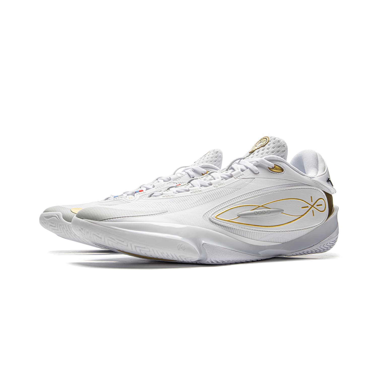 Кроссовки для баскетбола Li-Ning Wade 808 5 ULTRA Champion Path с технологией Ultra Bounse, карбоновая плита, стабильность и легкость, низкие баскетбольные кроссовки, мужские, белое золото - изображение 3