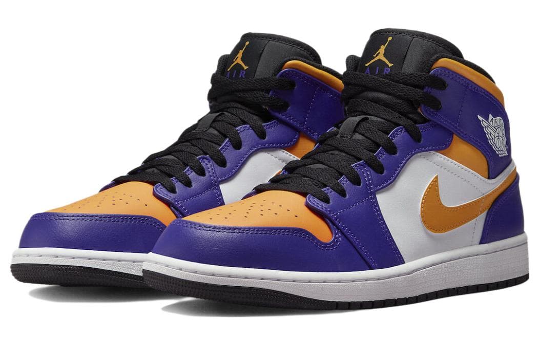 Ретро баскетбольные кроссовки Jordan Air Jordan 1 Mid "Lakers" - изображение 3