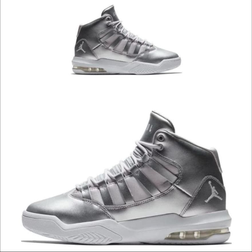 Ретро баскетбольные кроссовки Jordan Max Aura "Silver" GS - изображение 5
