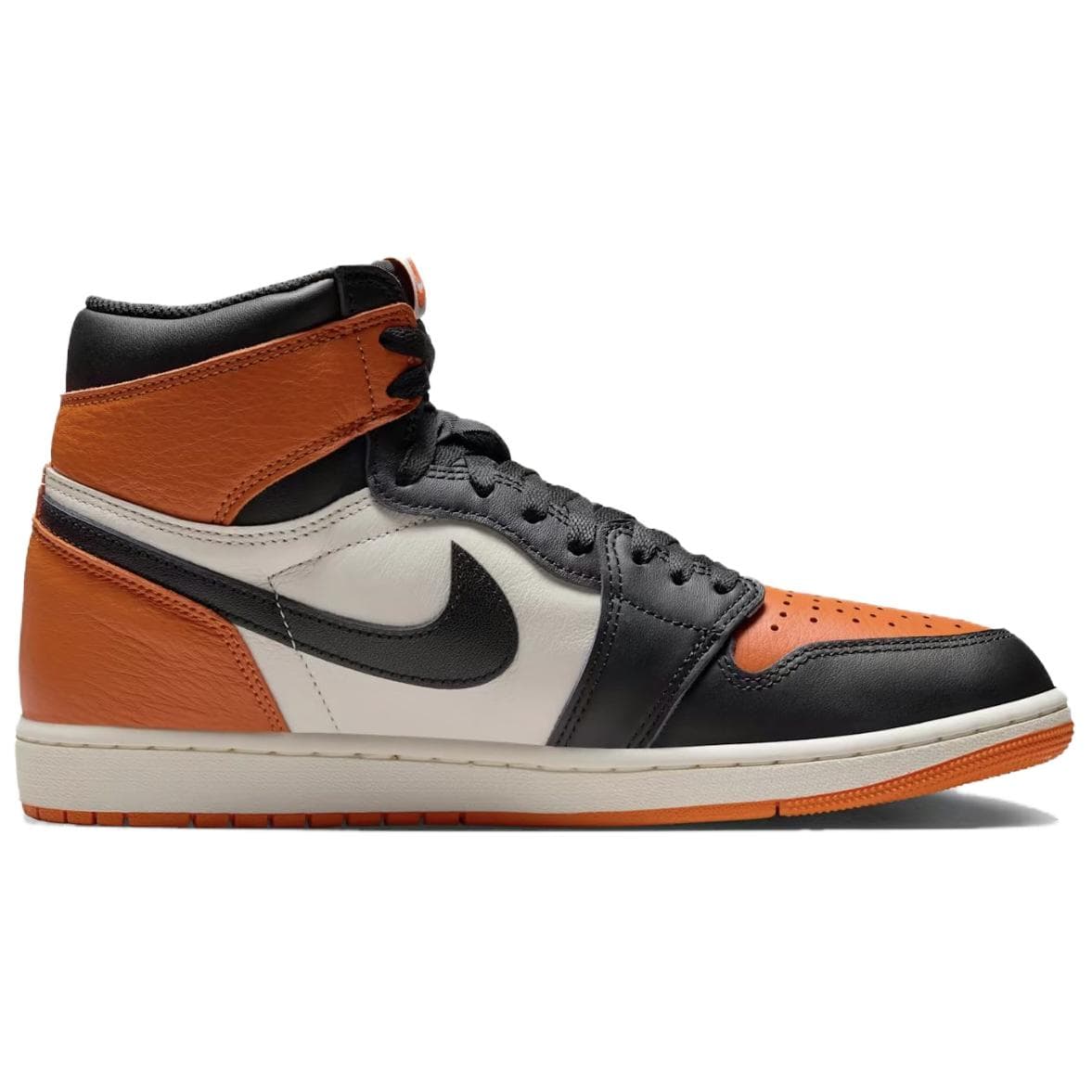 Ретро баскетбольные кроссовки Jordan Air Jordan 1 Кожа Высокие Ретро-баскетбольные кроссовки Мужские Белый Черный Оранжевый - изображение 2