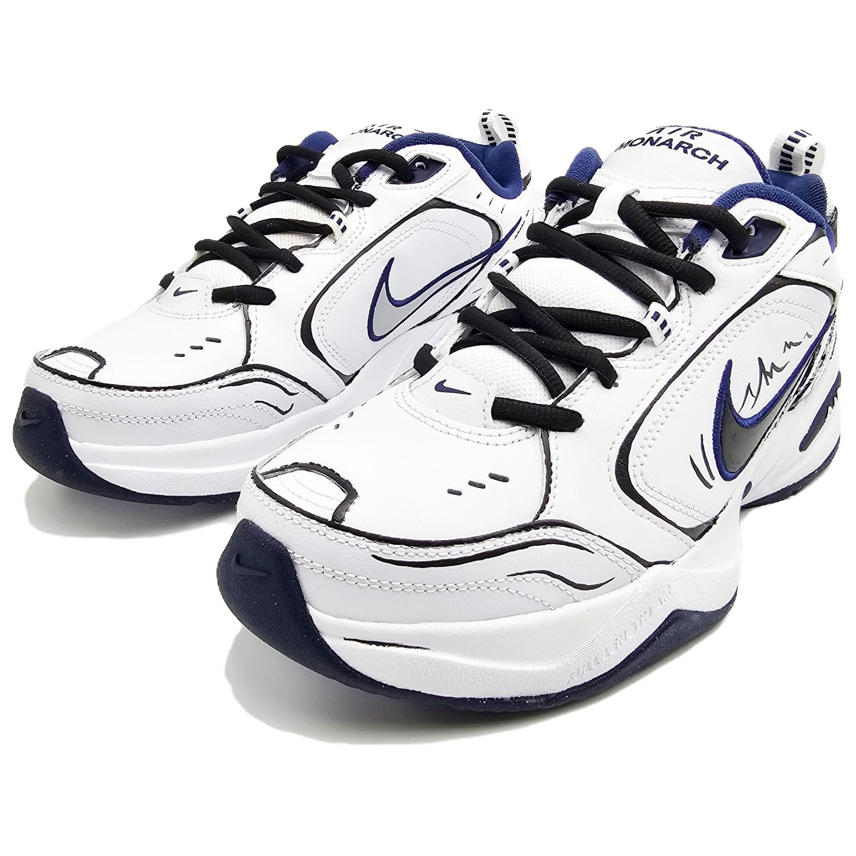 Кроссовки Nike Air Monarch 4 White Navy - изображение 3