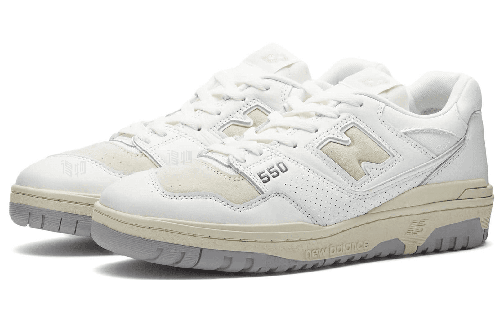 Ретро баскетбольные кроссовки New Balance 550 White Grey - изображение 2