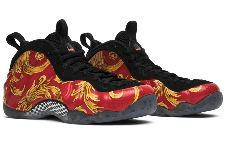 Кроссовки для баскетбола Supreme x Nike Foamposite One Red Gold - изображение 2
