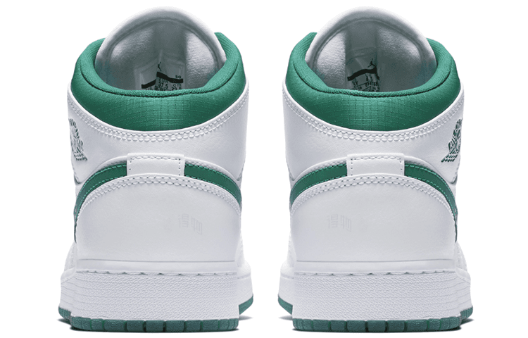Ретро баскетбольные кроссовки Jordan Air Jordan 1 Mid SE GS White Green — фото 3