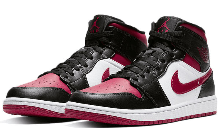 Ретро баскетбольные кроссовки Jordan Air Jordan 1 Mid Black Red White - изображение 3