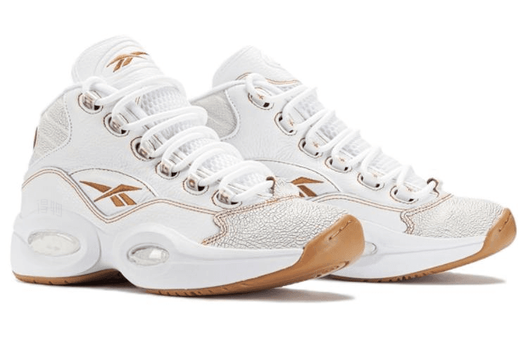 Ретро баскетбольные кроссовки Reebok Question Mid White Brown - изображение 2