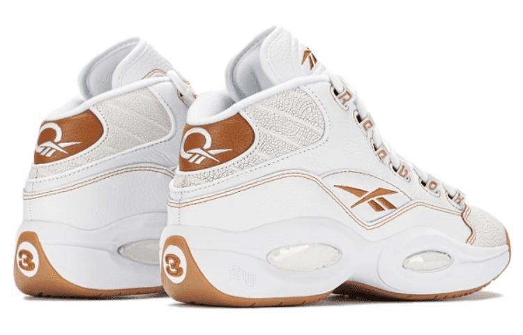 Ретро баскетбольные кроссовки Reebok Question Mid White Brown - изображение 3