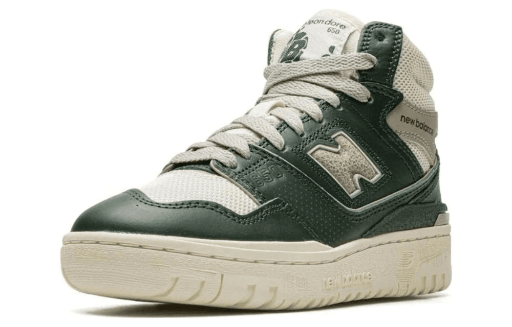 Ретро баскетбольные кроссовки AIME LEON DORE x New Balance 650 White Green - изображение 2