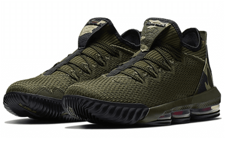 Кроссовки для баскетбола Nike Lebron 16 Low "Camo" Olive - изображение 2
