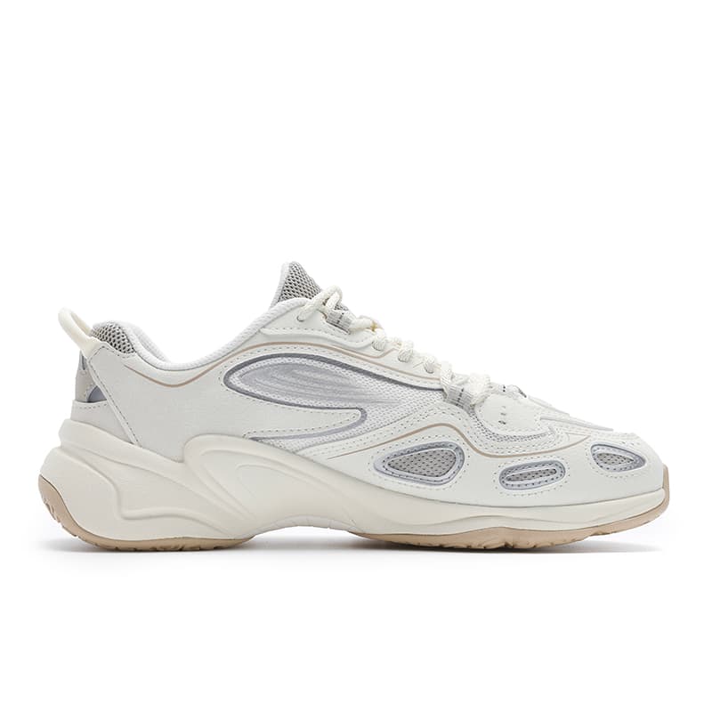 Кроссовки для бега FILA Низкие беговые кроссовки женские Молочно-белые с серебряной строчкой - изображение 2