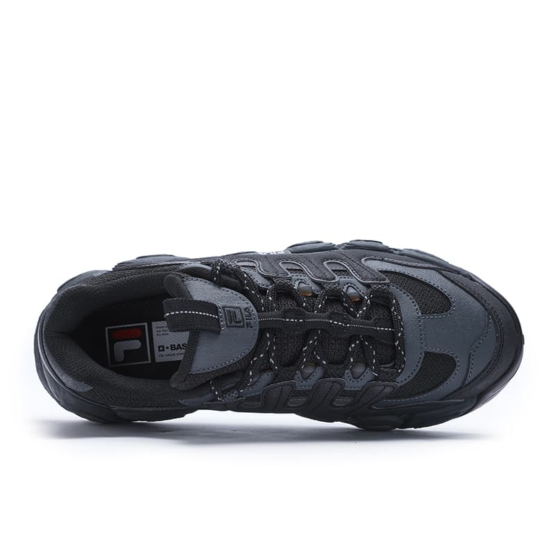Кроссовки для бега fila Цвет руассана визуально увеличивает рост Low Топ Беговые кроссовки Мужской Черно-серый - изображение 4
