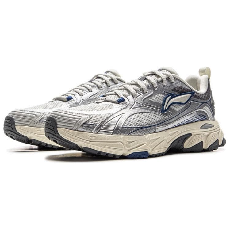 Кроссовки для бега Li-Ning LINING Cloud Винтаж Увеличение роста Модный Универсальный Повседневный Лоу-топы Беговые кроссовки Мужской Серебристo-голубой - изображение 3