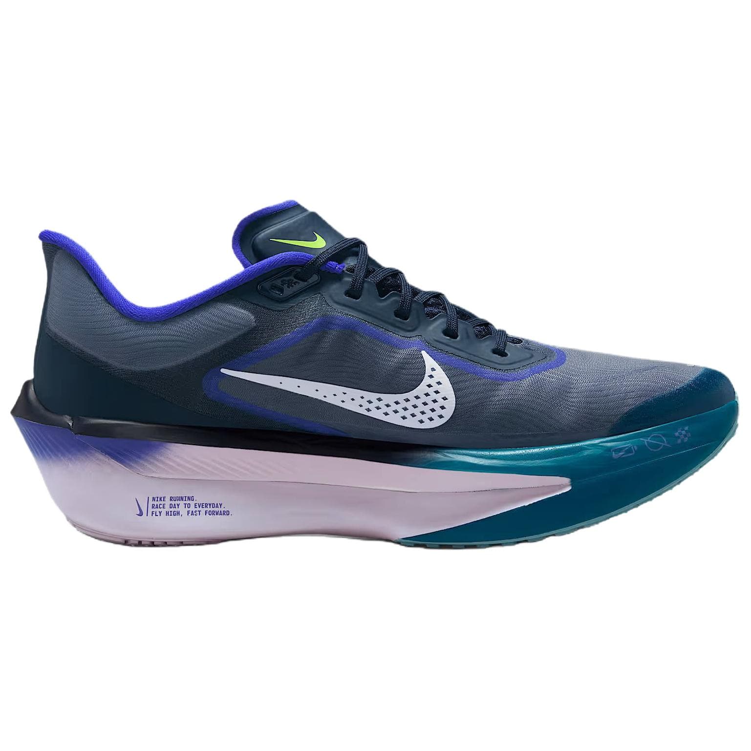 Кроссовки для бега NIKE Zoom Fly 6 ZoomX Пена Повседневный Марафон Беговые кроссовки Мужской Сине-белый - изображение 2