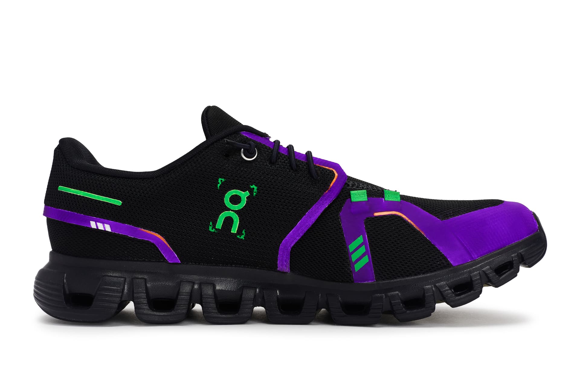 Кроссовки для бега On Cloud 6 Black Purple Green — фото 3