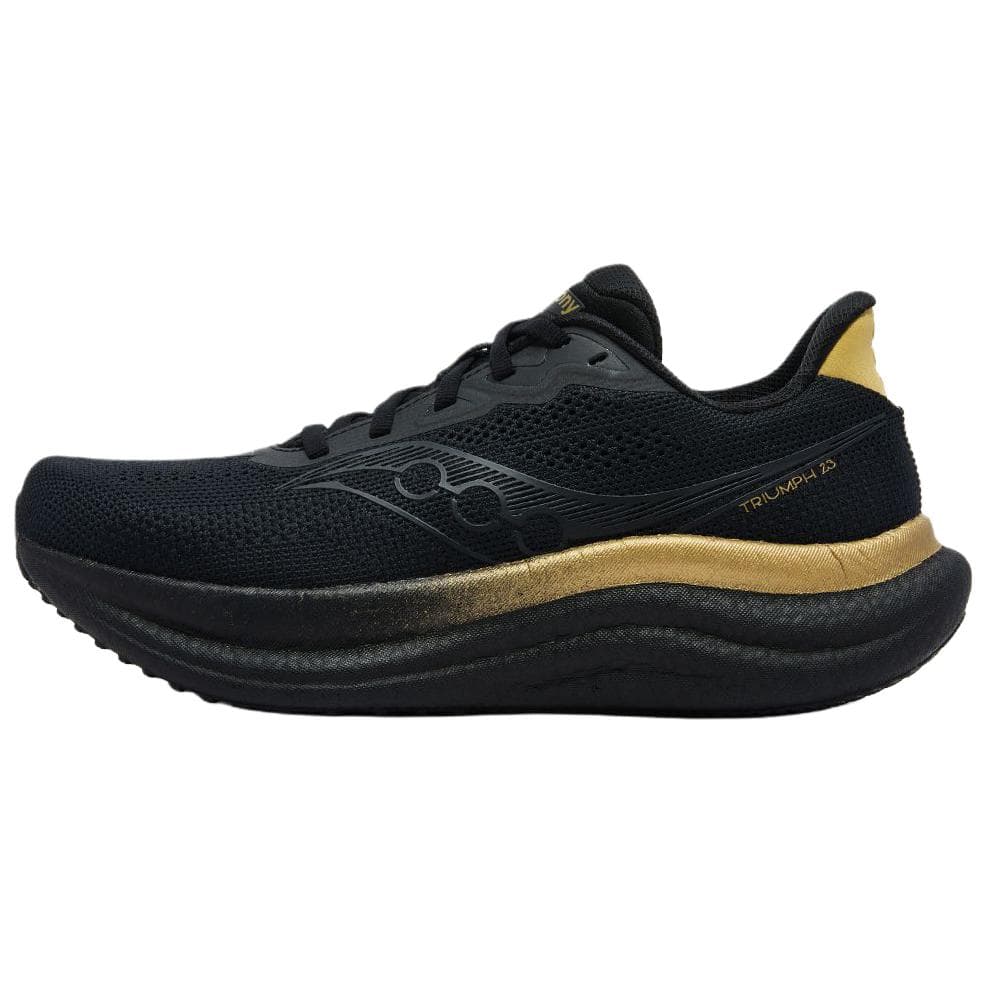 Кроссовки для бега Saucony Triumph 23 Дышащий Low Топ Беговые кроссовки Унисекс Черный золотой - изображение 1