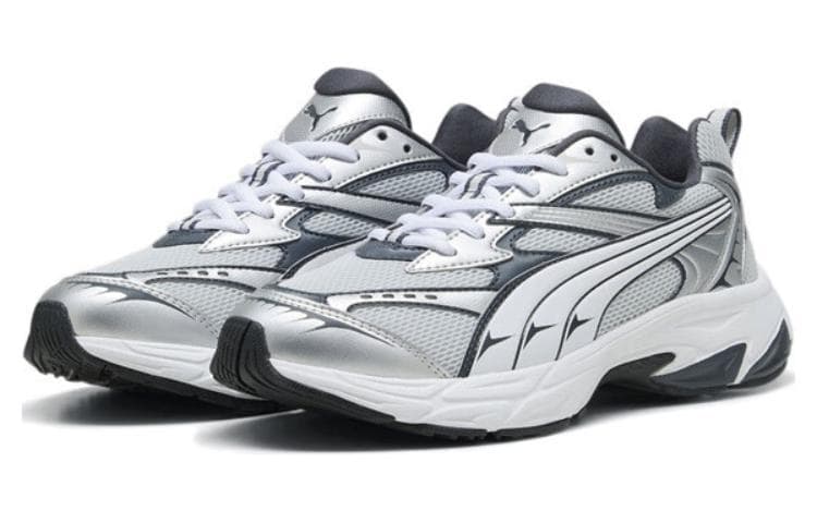 Кроссовки PUMA Morphic Текстиль Искусственная кожа Дышащий Низкий верх Масло для ногтей Кроссовки унисекс Серый Белый Черный - изображение 3
