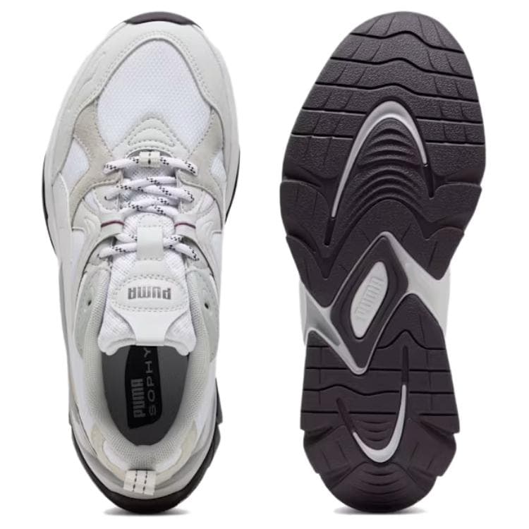Кроссовки для бега PUMA SOPHYR Коровья кожа Низкие беговые кроссовки Женские Белые - изображение 4