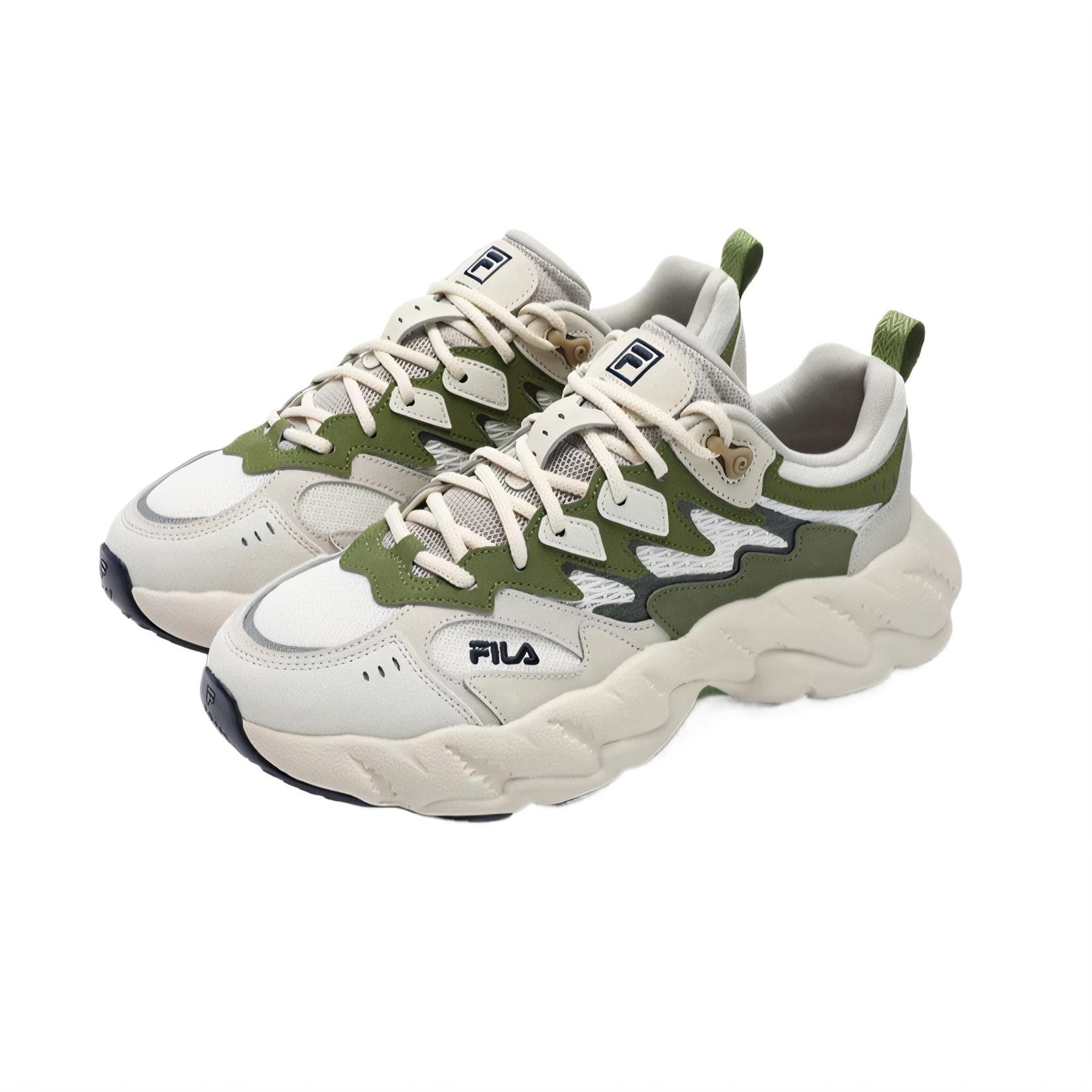 Кроссовки FILA Fern2 Fern Sneakers 2 Low Топ Массивные кроссовки Мужской Белая хлопковая Конфетный цвет Кипарисовый зеленый - изображение 2