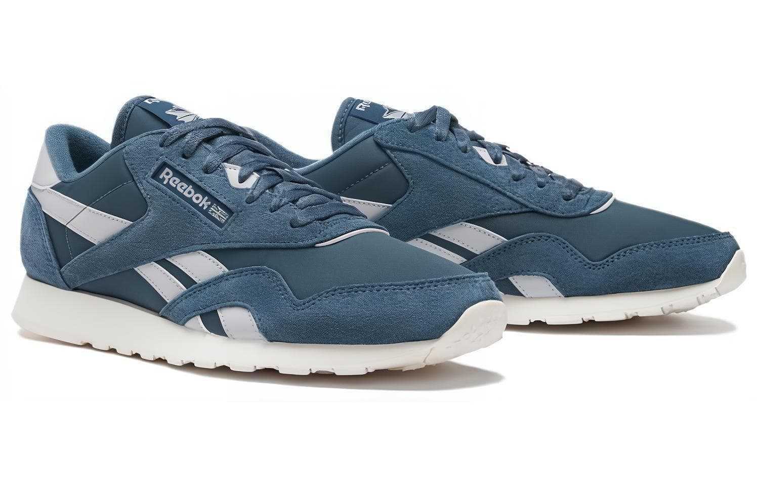 Кроссовки для бега REEBOK CLASSIC NYLON Устойчивый к истиранию Низкий топ Беговые кроссовки Мужские Синие Белые - изображение 3