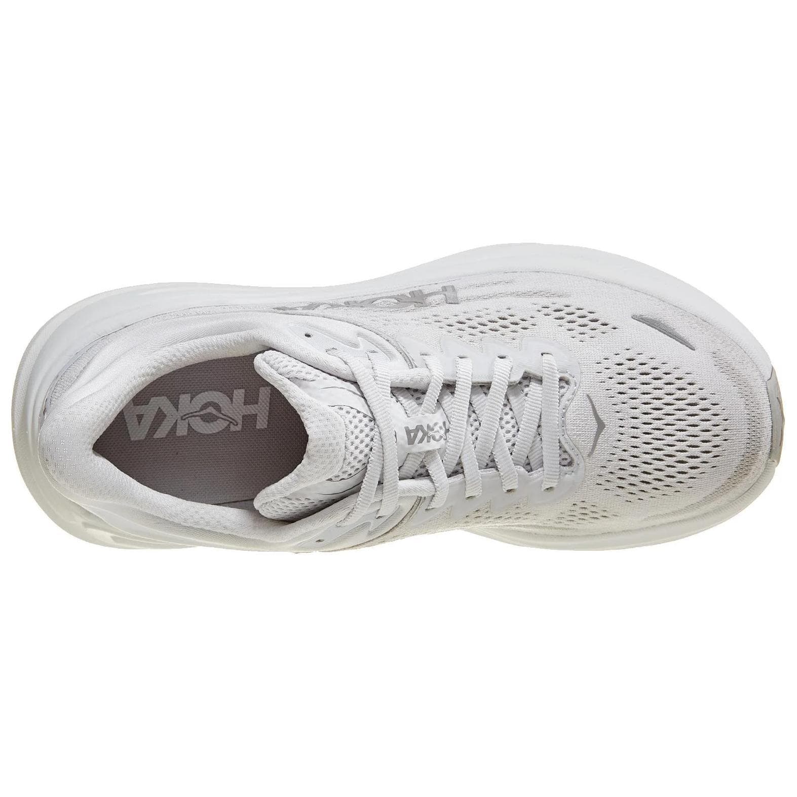 Кроссовки для бега HOKA ONE ONE Bondi 9 Дышащий Low Топ Бег на длинные дистанции Обувь Women's White Серебряный - изображение 4