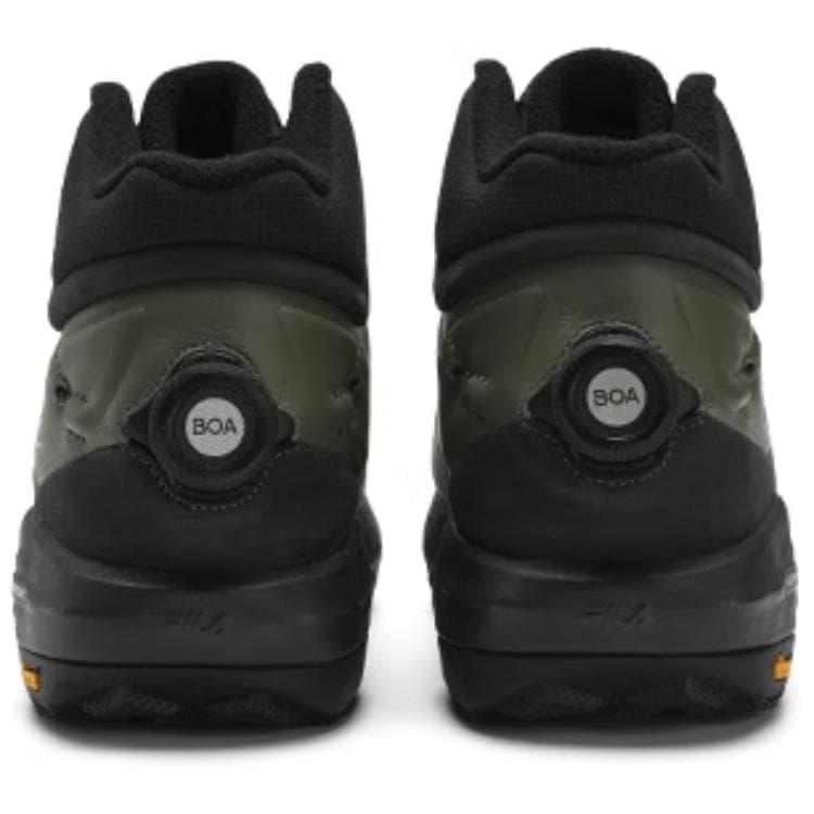 Кроссовки FILA BOA EXPLORER 2 Комфортный MID Топ Уличная Обувь Мужская Чай Серый Мустанг Черный - изображение 4