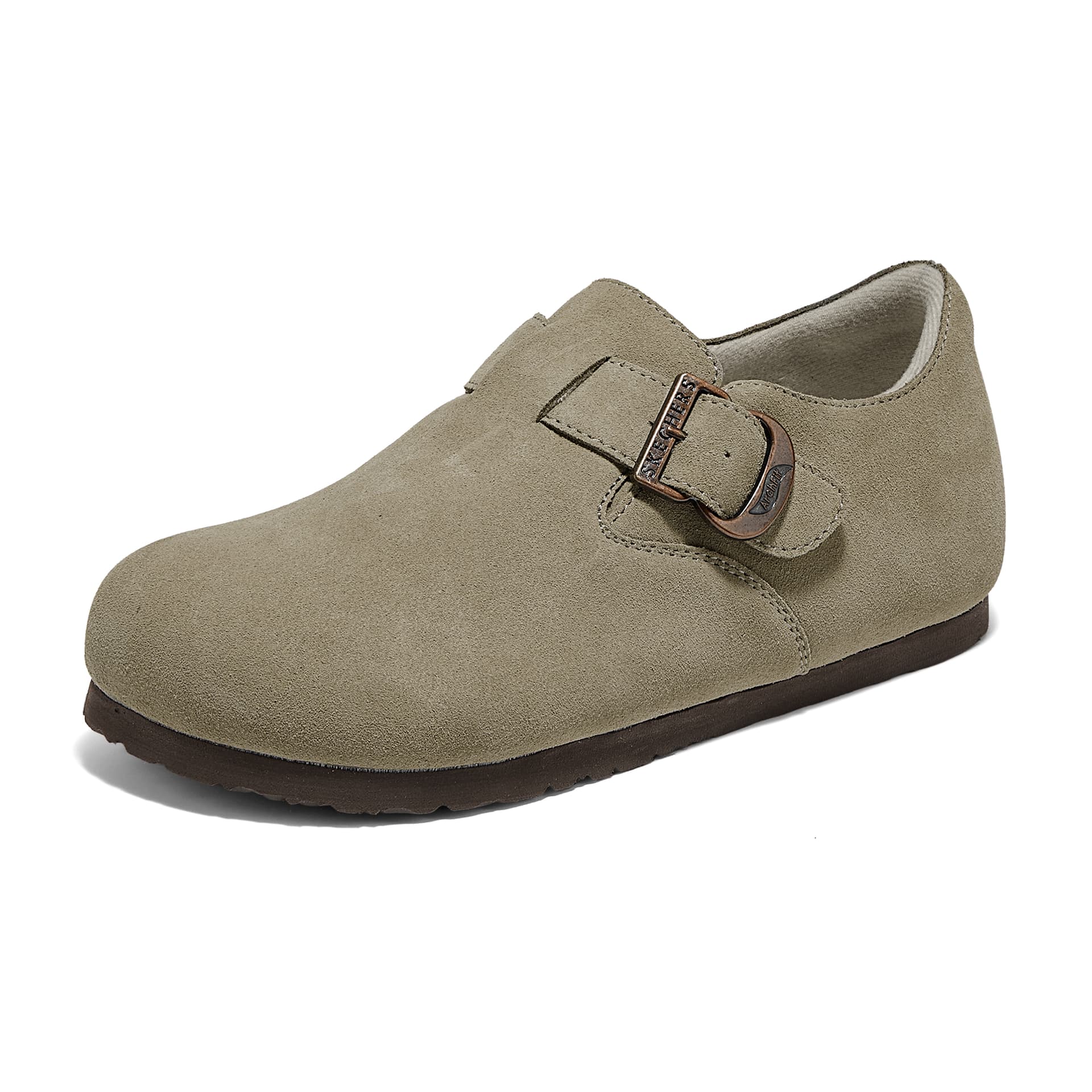 Тапочки Skechers Birkenstock Стиль Обувь 2025 Осенне-Зимняя Новая Модель С подкладкой из флиса термическая универсальная - изображение 3
