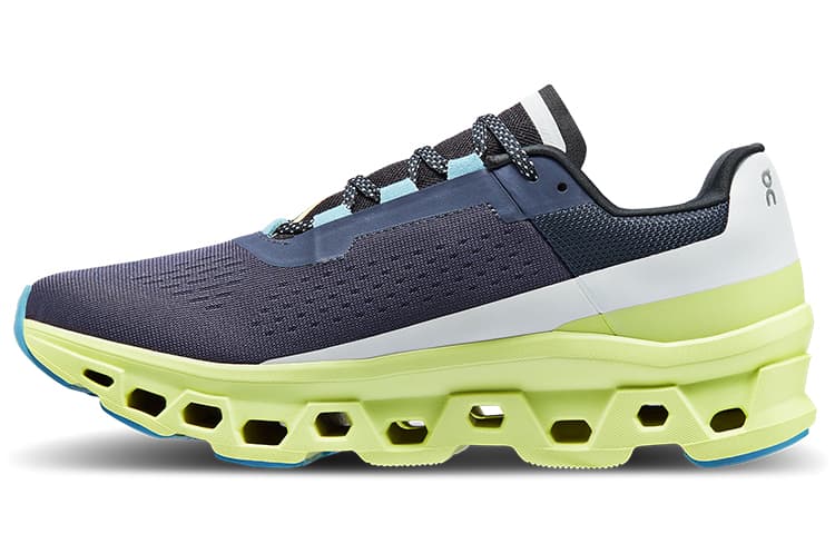 Кроссовки для бега On Cloudmonster Black Grass Yellow